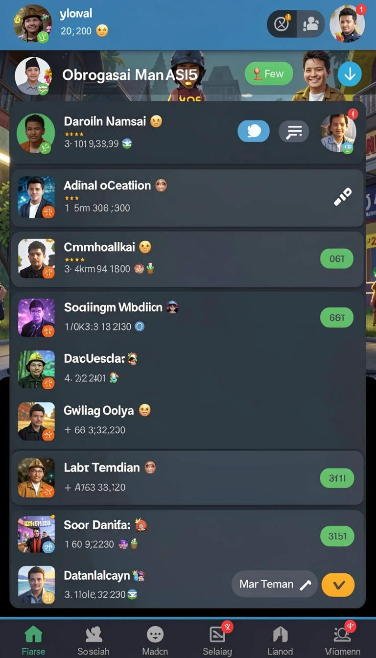 Tampilan antarmuka raja178 di Android